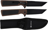 Smith & Wesson 1911 Combo Brown Polymer Fixed/Folder Knife Set 1200648