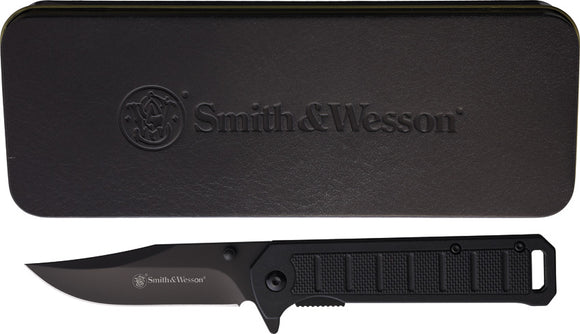 Smith & Wesson Linerlock A/O Black Folding Stainless Pocket Knife P1208873