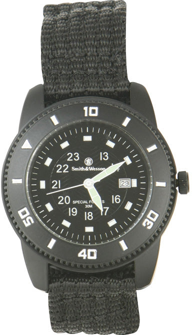 Smith & Wesson Commando Black GFN Strap Water Resistant Wrist Watch W5982