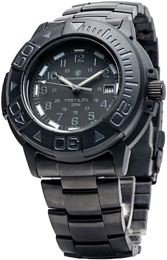 Smith & Wesson Dive Black Metal Strap Water Resistant Wrist Watch W900BLK