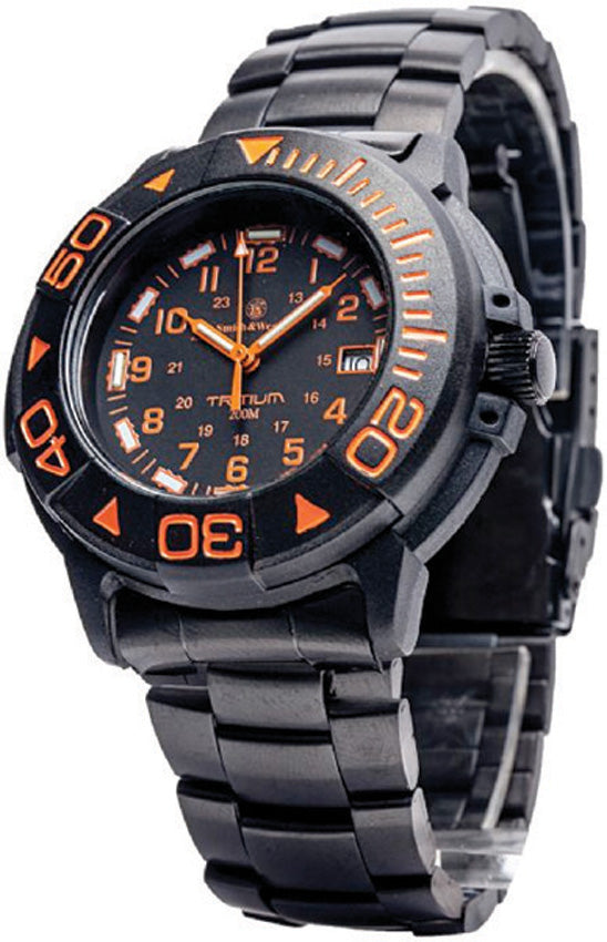 Smith & Wesson Dive Black & Orange Strap Water Resistant Wrist Watch W900OR