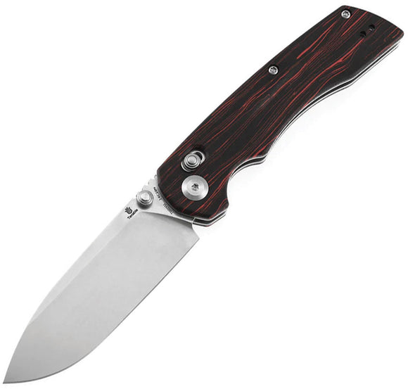 Tenable Knives Kryo Crossbar Lock Black & Red G-Mascus Folding 14C28N Pocket Knife 1001V11
