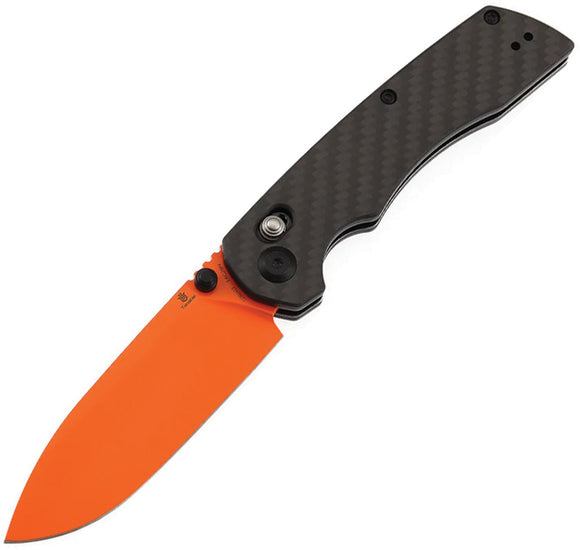 Tenable Knives Kryo Crossbar Lock Carbon Fiber & G10 Folding Orange 14C28N Pocket Knife 1001V12
