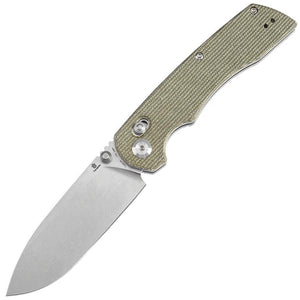 Tenable Knives Kryo Crossbar Lock Green Micarta Folding 14C28N Pocket Knife 1001V6