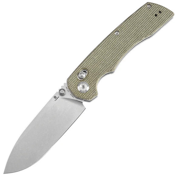 Tenable Knives Kryo Crossbar Lock Green Micarta Folding 14C28N Pocket Knife 1001V6