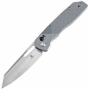 Tenable Knives Shard Crossbar Lock Gray Aluminum Folding 14C28N Pocket Knife 1006V4