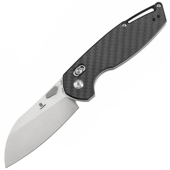 Tenable Knives Model 6 Crossbar Lock Carbon Fiber Folding 14C28N Pocket Knife 1022V1