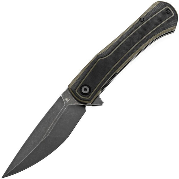 Tenable Knives Kratos Linerlock Black & Green G10 Folding Nitro-V Pocket Knife 1024A4