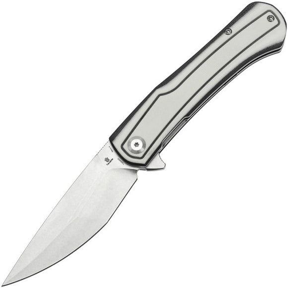 Tenable Knives Kratos Linerlock Black & White G10 Folding Nitro-V Pocket Knife 1024A5