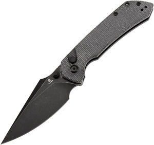 Tenable Knives Fenrir Button Lock Black Micarta Folding 14C28N Pocket Knife 1034F6
