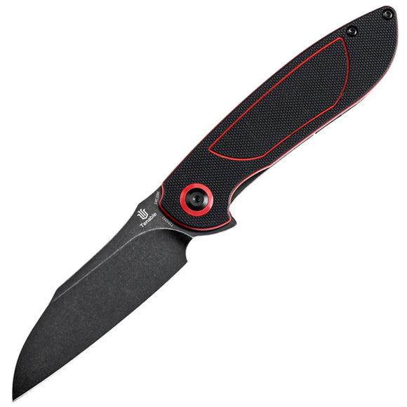 Tenable Knives Prometheus Linerlock Black & Red G10 Folding 14C28N Pocket Knife T1040A1