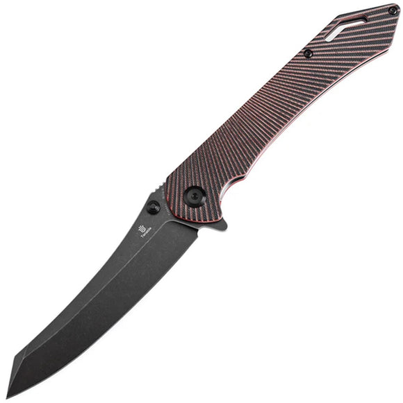 Tenable Knives Colibri Tech Linerlock Black & Red G10 Folding Nitro-V Pocket Knife T1060A1