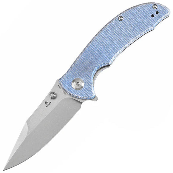 Tenable Knives Rei Linerlock Blue Micarta Folding 14C28N Pocket Knife 1061A1