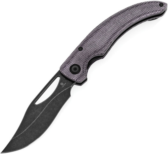 Tenable Knives Gideon Linerlock Purple Micarta Folding Nitro-V Pocket Knife 1119A4
