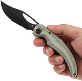 Tenable Knives Gideon Linerlock Green Micarta Folding Nitro-V Pocket Knife 1119A6