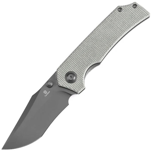 Tenable Knives Fermi Linerlock Green Micarta Folding 14C28N Pocket Knife T1122A4