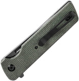 Tenable Knives Anomaly Linerlock Green Micarta Folding Nitro-V Tanto Pocket Knife 2038T2