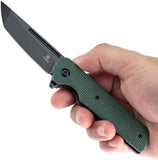 Tenable Knives Anomaly Linerlock Green Micarta Folding Nitro-V Tanto Pocket Knife 2038T2