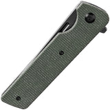 Tenable Knives Anomaly Linerlock Green Micarta Folding Nitro-V Tanto Pocket Knife 2038T2