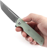 Tenable Knives Anomaly Linerlock Jade G10 Folding Nitro-V Tanto Pocket Knife 2038T4