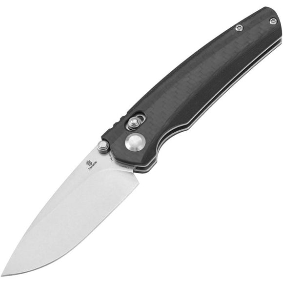Tenable Knives Raven Crossbar Lock Black G10 & Carbon Fiber Folding 14C28N Pocket Knife 2109V1