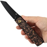 Kansept Knives Higonokami Linerlock Copper Foil Carbon Fiber Folding 154CM Pocket Knife 2135A2