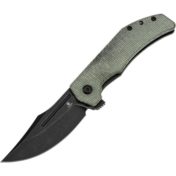 Tenable Knives Orion Linerlock Green Micarta Folding 14C28N Pocket Knife B1089A3