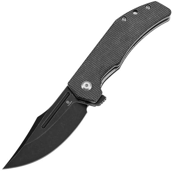 Tenable Knives Orion Linerlock Black Micarta Folding 14C28N Pocket Knife B1089A4