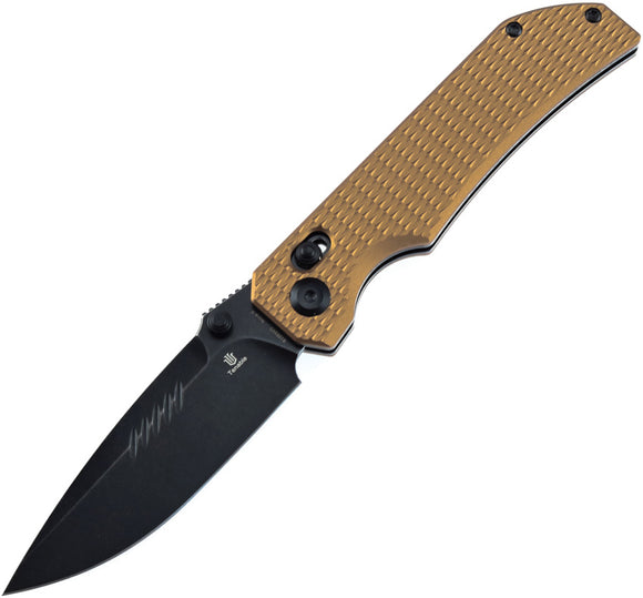 Tenable Knives Eaglestrike Crossbar Lock Bronze Aluminum Folding Nitro-V Pocket Knife B1095V5