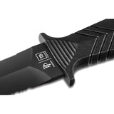 TB Outdoor Protecteur Tactical Black PA6 MOX Steel Fixed Blade Knife 002