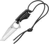 TB Outdoor S-Neck French Army Black Cord Wrapped Nitrox Fixed Blade Knife 062