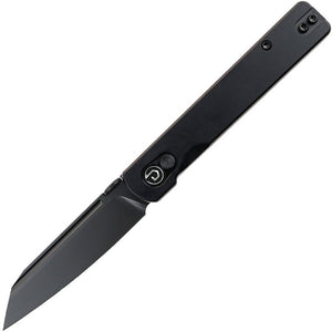Defcon Operator Button Lock Black Aluminum Folding Sandvik 14C28N Pocket Knife 013BK