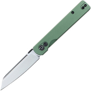 Defcon Operator Button Lock Green Aluminum Folding Sandvik 14C28N Pocket Knife 013OD