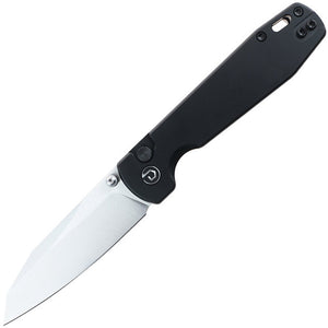 Defcon Tier1 Button Lock Black Aluminum Folding Sandvik 14C28N Pocket Knife 014BK