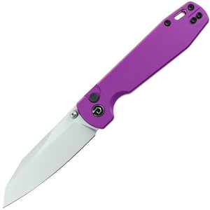 Defcon Tier1 Button Lock Purple Aluminum Folding Sandvik 14C28N Pocket Knife 014PP