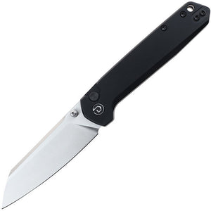 Defcon Tier2 Button Lock Black Aluminum Folding Sandvik 14C28N Pocket Knife 015BK