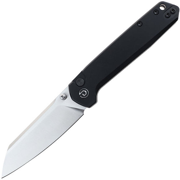 Defcon Tier2 Button Lock Black Aluminum Folding Sandvik 14C28N Pocket Knife 015BK