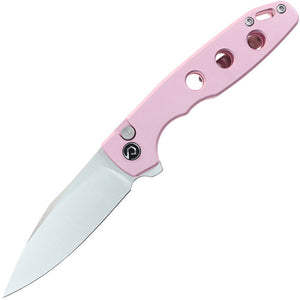 Defcon Ghost Button Lock Pink Aluminum Folding Sandvik 14C28N Pocket Knife 016PK