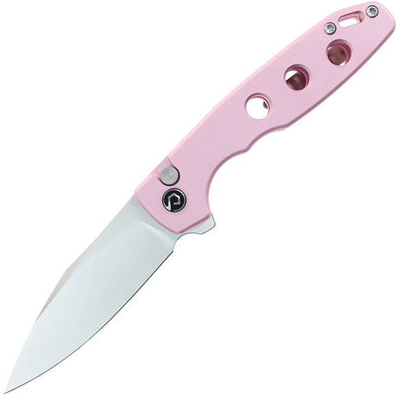 Defcon Ghost Button Lock Pink Aluminum Folding Sandvik 14C28N Pocket Knife 016PK