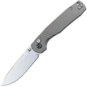 Defcon Delta Button Lock Gunmetal Gray Aluminum Folding Sandvik 14C28N Pocket Knife 017GY