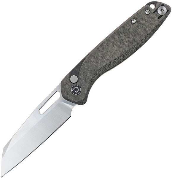 Defcon Warhawk Button Lock Black Micarta & G10 Folding 14C28N Sandvik Pocket Knife 020BK