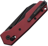 Defcon Axis Lock Dark Red Aluminum Folding 14C28N Sandvik Pocket Knife 021PP