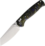 Defcon Artifact Axis Lock Blue & Gold Resin Folding 14C28N Pocket Knife 024BKBL