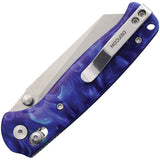 Defcon Artifact Axis Lock Blue Resin Folding 14C28N Pocket Knife 024BL
