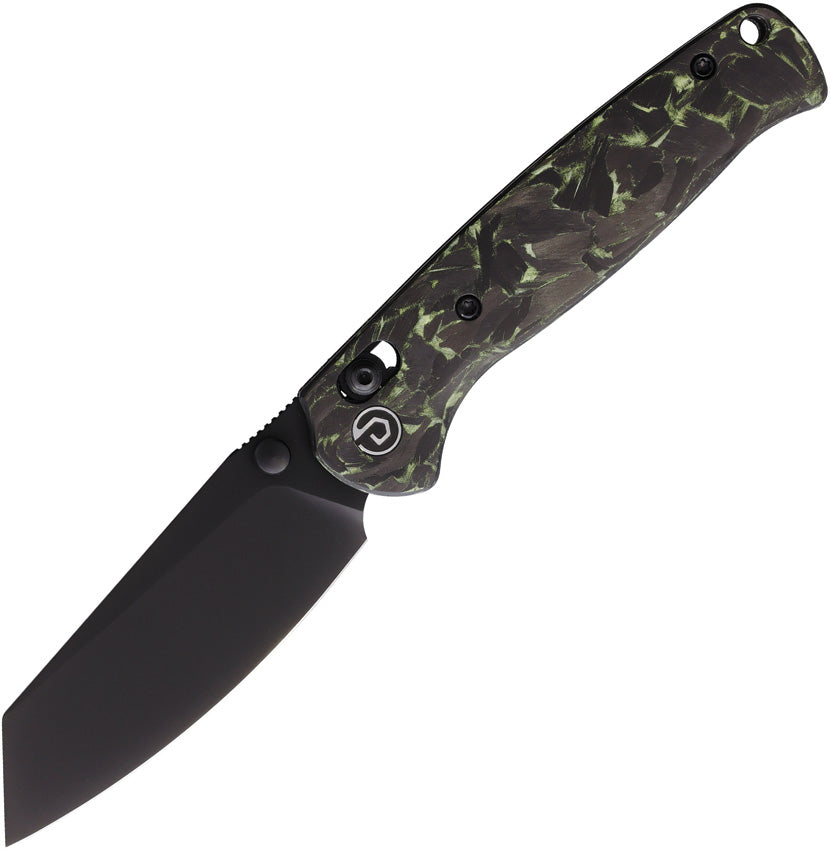 Defcon Artifact Axis Lock Black & Green Carbon Fiber Folding 14C28N Po ...