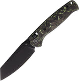 Defcon Artifact Axis Lock Black & Green Carbon Fiber Folding 14C28N Pocket Knife 024CFGN