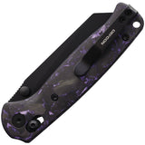 Defcon Artifact Axis Lock Black & Purple Carbon Fiber Folding 14C28N Pocket Knife 24CFPP