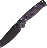 Defcon Artifact Axis Lock Black & Purple Carbon Fiber Folding 14C28N Pocket Knife 24CFPP
