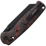 Defcon Artifact Axis Lock Black & Red Carbon Fiber Folding 14C28N Pocket Knife 024CFRDBK