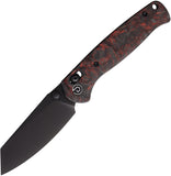 Defcon Artifact Axis Lock Black & Red Carbon Fiber Folding 14C28N Pocket Knife 024CFRDBK